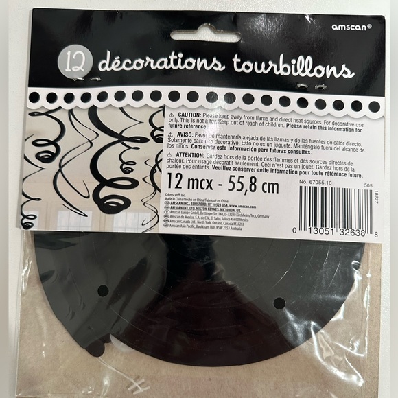 Swirl Black Hanging Decorations - Picture 2 of 2